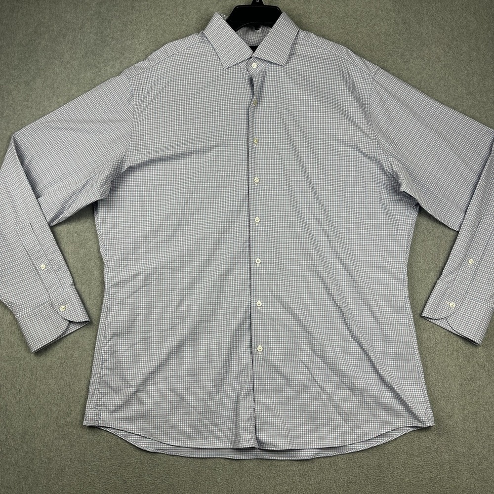 Proper Cloth Shirt Mens XL Tech Check Dress Button Up Long Sleeve Performanc